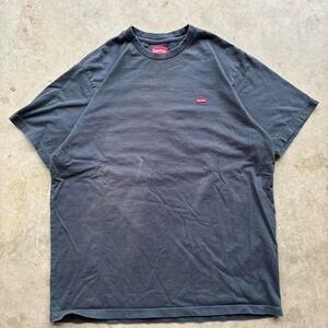 Vintage boxy faded black mini box logo supreme shirt